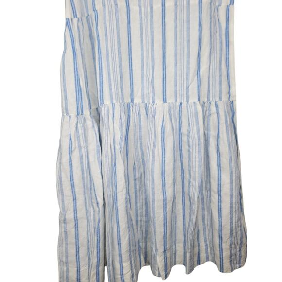 Karyn Seo 100% Linen Striped Drop Waist Sleeveless Maxi Dress, Size XLarge - Picture 6 of 10